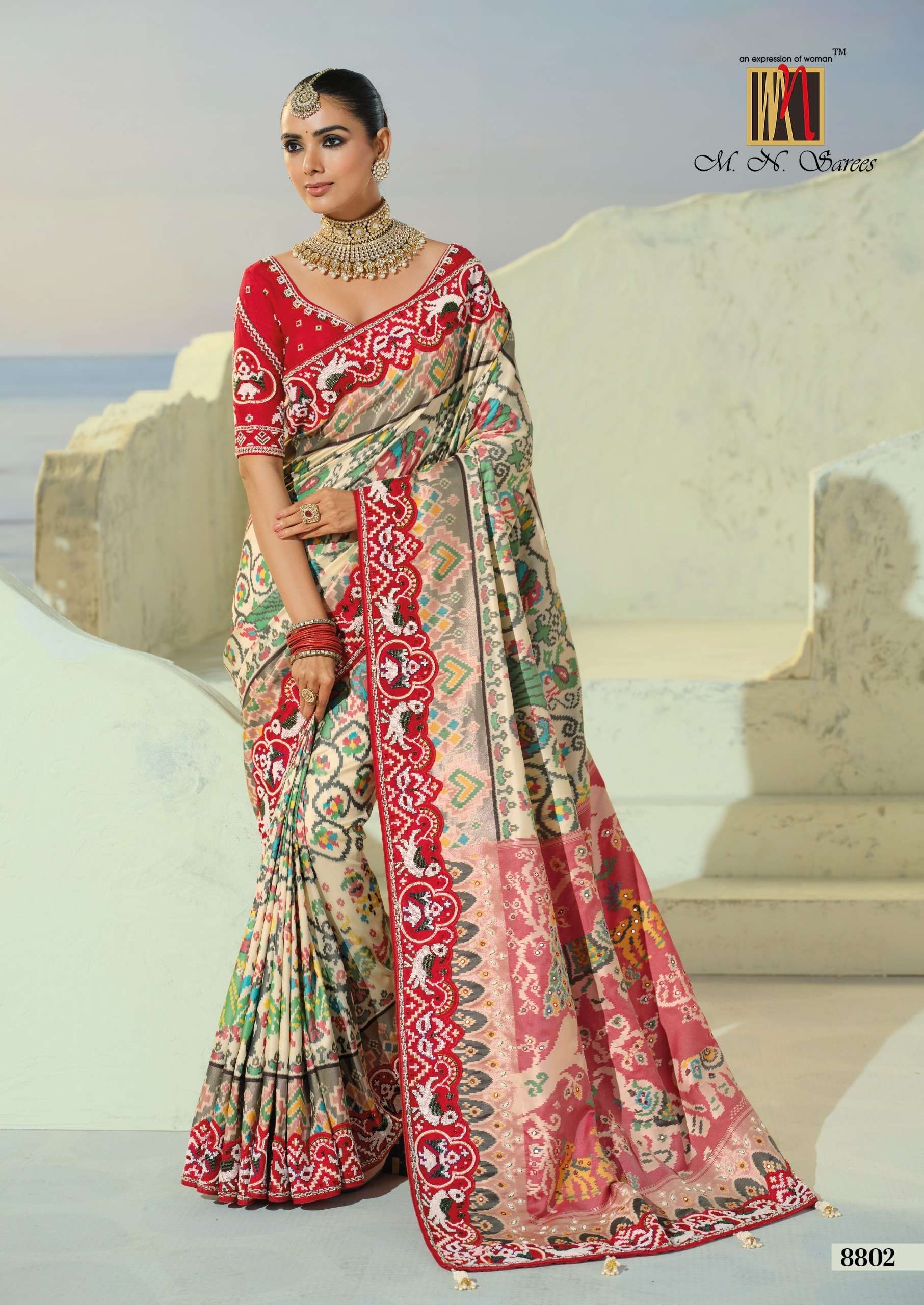 MN The Heritage Of Patola 8800 Series fancy fabric saree wholesale in surat